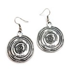 Flat Spiral Circle Zinc Earrings